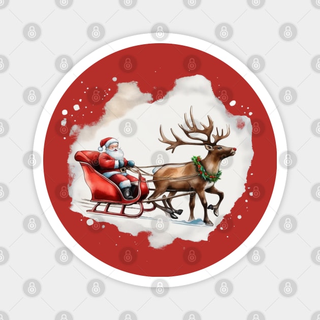 Christmas sleigh Magnet by Ezhael